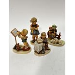 A Hummel pottery figure, Little Maestro, complete with treen lectern and music, decorated with