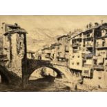 Lionel Arthur Lindsay, (Australian, 1874-1961) Sostel Italy No.2, drypoint, signed in pencil