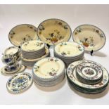 An Ashworth Hanley pattern china part dinner service including one oval ashet, (36cm x 28cm) a
