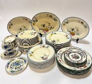 An Ashworth Hanley pattern china part dinner service including one oval ashet, (36cm x 28cm) a