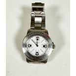 A gent's Tissot stainless steel navigator wrist watch with adjustable bracelet and enamelled dial