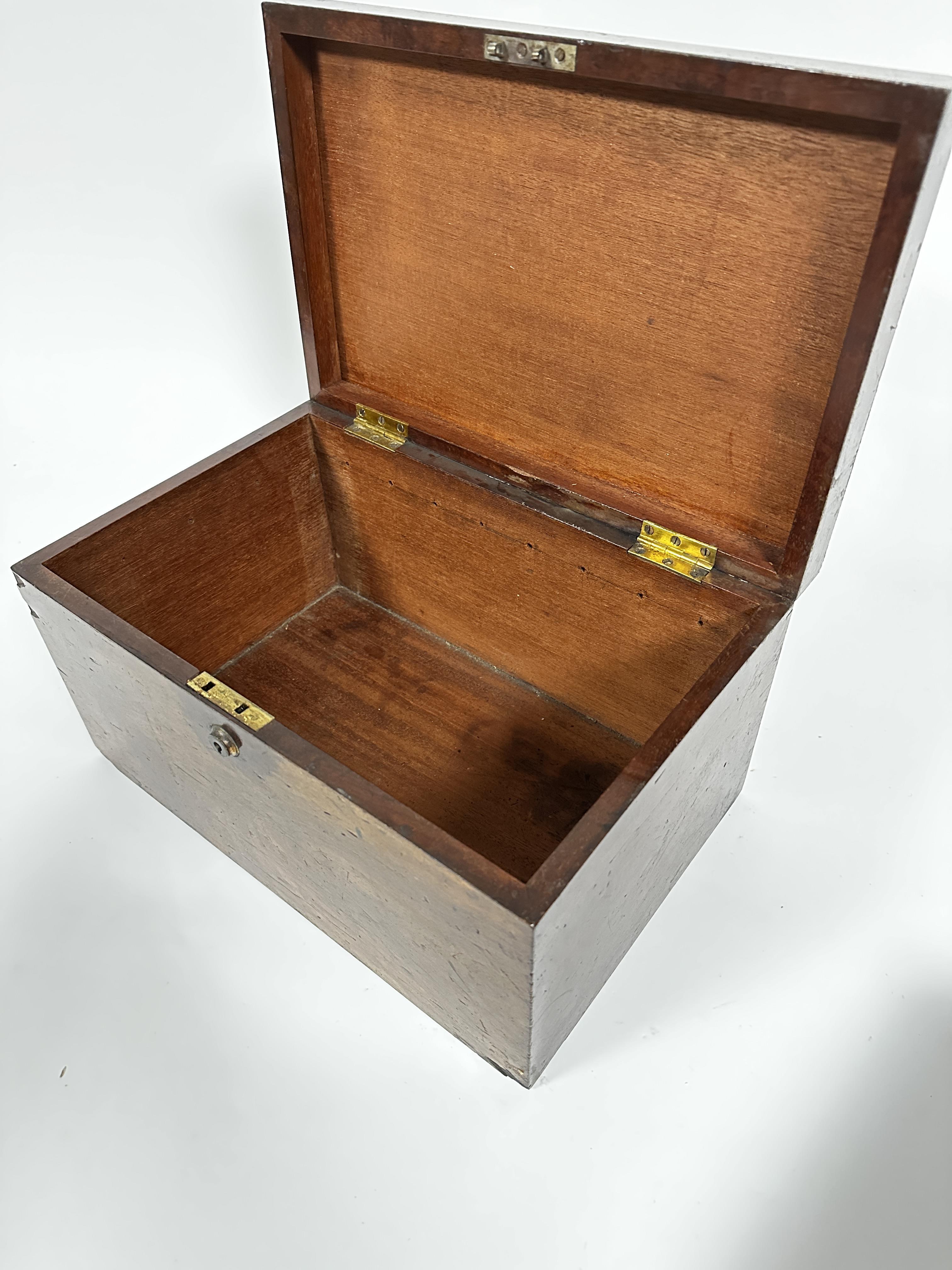 A 19thc mahogany collectors box the rectangular hinged top enclosing four removable trays, slight - Image 2 of 7