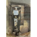 After David Roberts RA (Scottish 1796 - 1864) Karnak Temple, lithographic print, gilt glazed