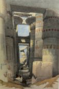 After David Roberts RA (Scottish 1796 - 1864) Karnak Temple, lithographic print, gilt glazed