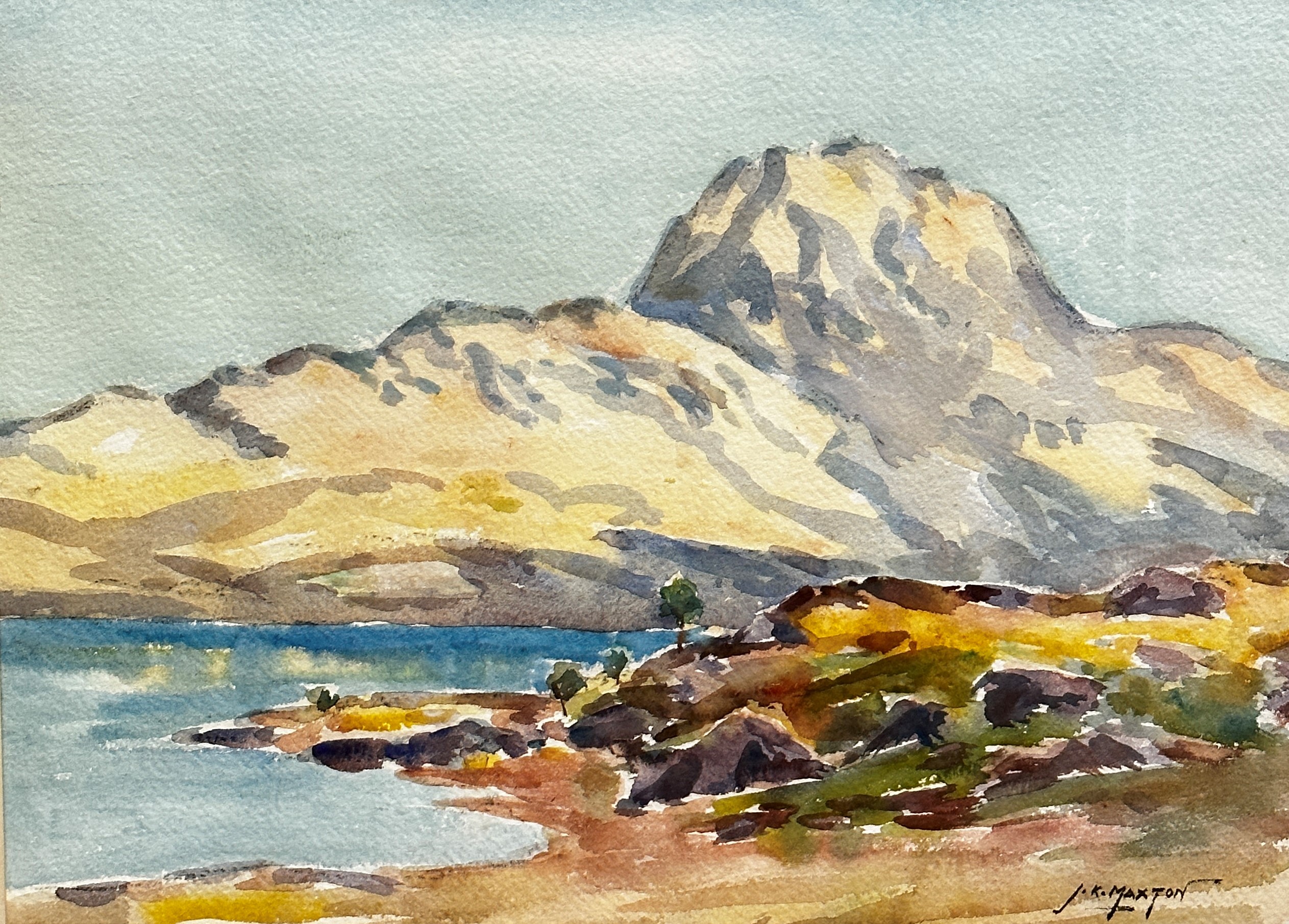John Kid Maxton (British, 1878 - 1942), West Coast Loch scene, watercolour, signed bottom right,