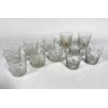 A set of six Edinburgh Crystal style slice cut whisky tumblers, (8cm x 8cm) and a set of six crystal