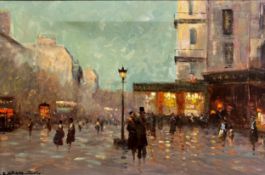 Donald Stockton Smith (British) A Paris Street Scene in the Impressionist Style, oil on canvas,