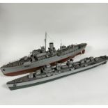 A scale model of HMS Bluebell, Flower Class Corvette, Royal Navy WWII, torpedoed and sunk by