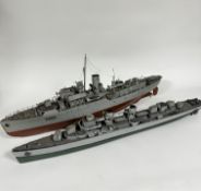 A scale model of HMS Bluebell, Flower Class Corvette, Royal Navy WWII, torpedoed and sunk by