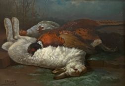 John Bucknell Russell (British, 1819-1893), Still Life of Game, a Rabbit and a Cock Pheasant, signed