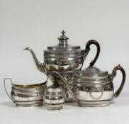A handsome George III silver four piece tea and coffee service, Robert and David Hennell, London