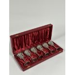 A cased set of six small silver goblets or toasting cups, Charles S. Green & Co. Ltd, Birmingham