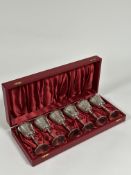 A cased set of six small silver goblets or toasting cups, Charles S. Green & Co. Ltd, Birmingham