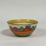 Clarice Cliff for Newport Pottery, a fruit bowl in the Gayday pattern, impressed shape number and