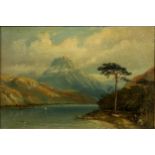 Thomas H. Hair (British, 1810-1882), "Loch Lomond", oil on panel, titled and signed verso, framed.