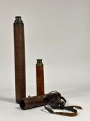 A 19th century three draw brass and mahogany telescope, Spencer, Browning & Rust, London, in a