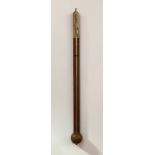 A Scottish mahogany stick barometer, early 19th century, Adie of Edinburgh, with arched silvered