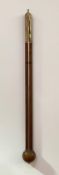 A Scottish mahogany stick barometer, early 19th century, Adie of Edinburgh, with arched silvered