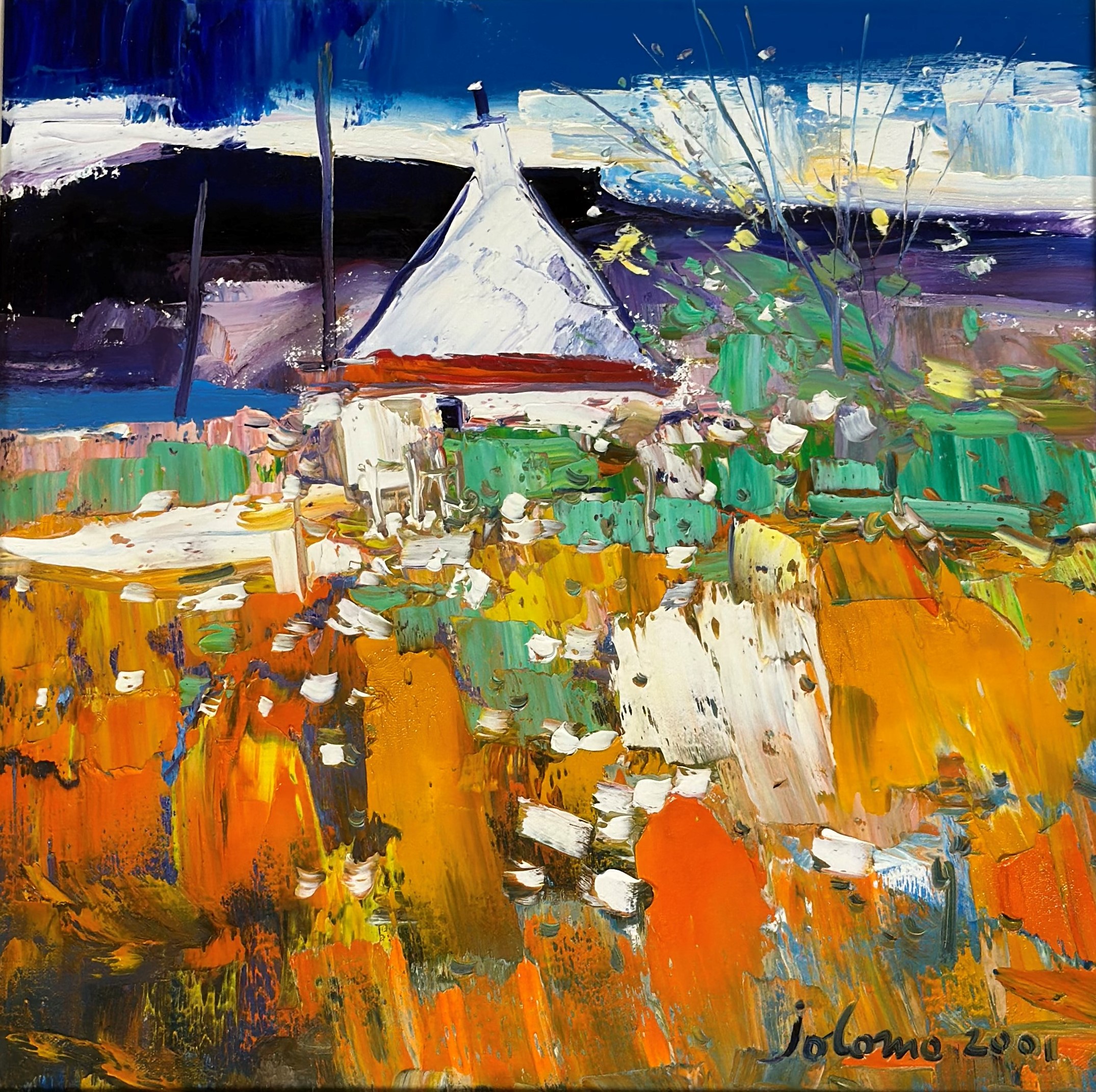 •John Lowrie Morrison (Jolomo) O.B.E. (Scottish, b. 1948), "Autumn, Ross of Mull", signed lower