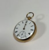 A Victorian 18ct gold open face lever fusee pocket watch by H. Wright, 2 Liverpool Road, London, no.