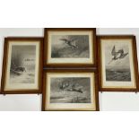Archibald Thorburn (British, 1860-1935), a set of four uncoloured gravures, each signed in pencil