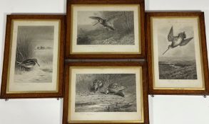 Archibald Thorburn (British, 1860-1935), a set of four uncoloured gravures, each signed in pencil