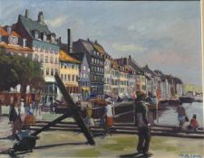 Andersen (Danish School, 20th Century), The Memorial Anchor, Nyhavn, Copenhagen, signed lower right,