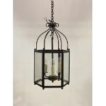 Lonsdale and Dutch, a Regency Crown design cast iron hall lantern of hexagonal outline, with inset