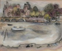 •Valerie Fraser R.S.W. (Scottish, b. 1933), Morning Tide, Vert Galant (Isle de la Cite, Paris),