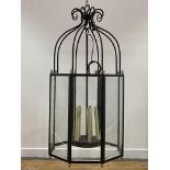 Lonsdale and Dutch, a large Regency Crown design cast iron hall lantern of octagonal outline, with