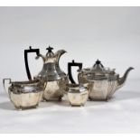A George V silver four piece tea and coffee service, Fenton Russell & Co., London 1911, each piece