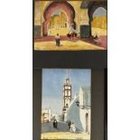 B Figallo, Fez Morrocco Bab Dekakene Figures Riding a Donkey, and another by the same hand, Rue de