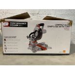 Power tools, A Power Performance compact slide compound mitre saw, in box
