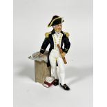 A Royal Doulton china figure, The Captain, decorated with polychrome enamels, HN2260, (25cm x 14cm x
