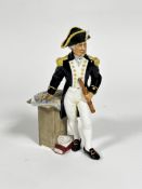 A Royal Doulton china figure, The Captain, decorated with polychrome enamels, HN2260, (25cm x 14cm x