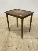 An Edwardian mahogany side table, the top with bow and quiver and satinwood fan inlays, raised on