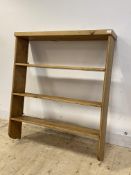 A pine wall hanging three height plate rack H122cm, W105cm, D22cm