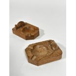 Workshop of Thomas Mouseman, pair of ashtrays, (h 4cm x 10cm x 7.5cm)