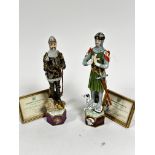 A Renaissance designed Studio Limited figure of a Knight of the Maltese Cross standing on a hound,