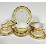 A Noritake Sheraton style part tea service of twenty pieces, including sugar basin, six tea cups (