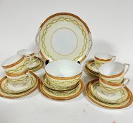 A Noritake Sheraton style part tea service of twenty pieces, including sugar basin, six tea cups (