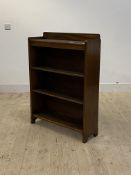 An early 20th century mahogany floor standing bookcase with three shelves, H102cm, W75cm, D23cm