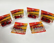 A collection of six Shell V Power model collectors cars including a Ferrari F50, a Ferrari Super