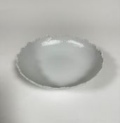A Danish Copenhagen bowl with lace work edge and fluted tapered interior design, (7cm x 27.5cm)