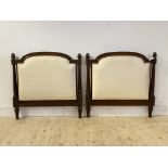 A pair of late Victorian walnut 3' headboards, with fluted pilasters and tapering supports