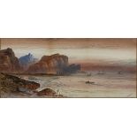 W H Ennh (?) Continental Coastal Scene with Steamers and Fishing Boats, watercolour, signed bottom