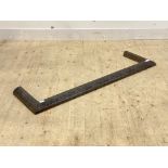 A late 19th century cast iron fire curb, stamped Falkirk, aperture 119cm x 30cm