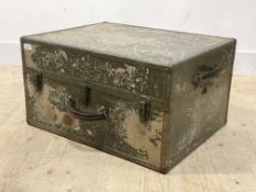 A U.S. Navy issue uniform trunk by Seapack, with makers label and clean interior, H35cm, W64cm,