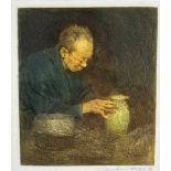 Mortimer Menpes (Australian/British: 1855-1938) A Chinese Potter, engraving with colour, signed