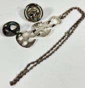 A David Andersen Norwegian sterling silver articulated pendant on anchor style link chain (pendant: